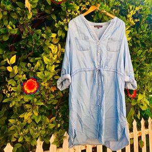 Faux Denim Light Blue Dress